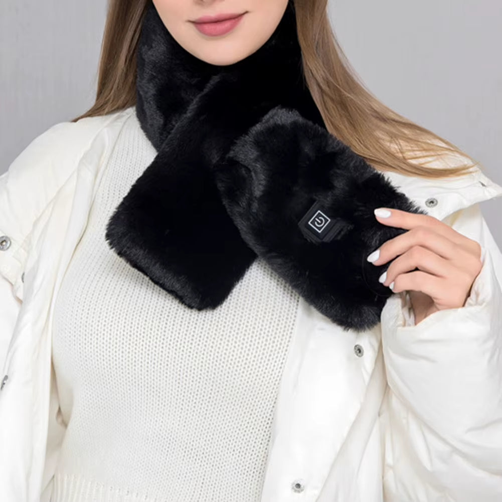 Women Men Unisex Winter Fever Scarf Smart Heating USB Charging Keep Warm Heating Plush Soft Comfortable