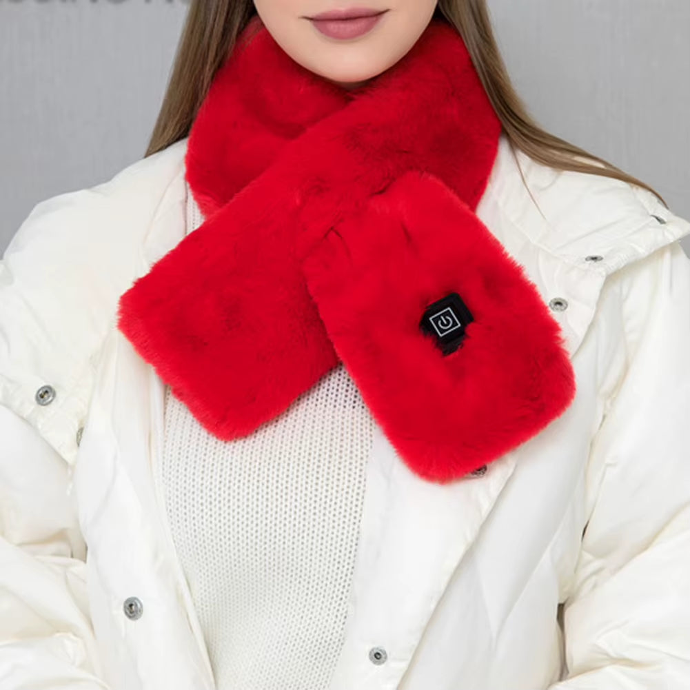 Women Men Unisex Winter Fever Scarf Smart Heating USB Charging Keep Warm Heating Plush Soft Comfortable