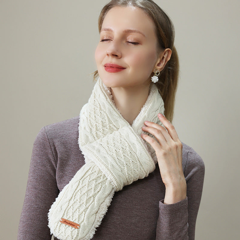 USB Electric Heating Scarf Knitted Jacquard