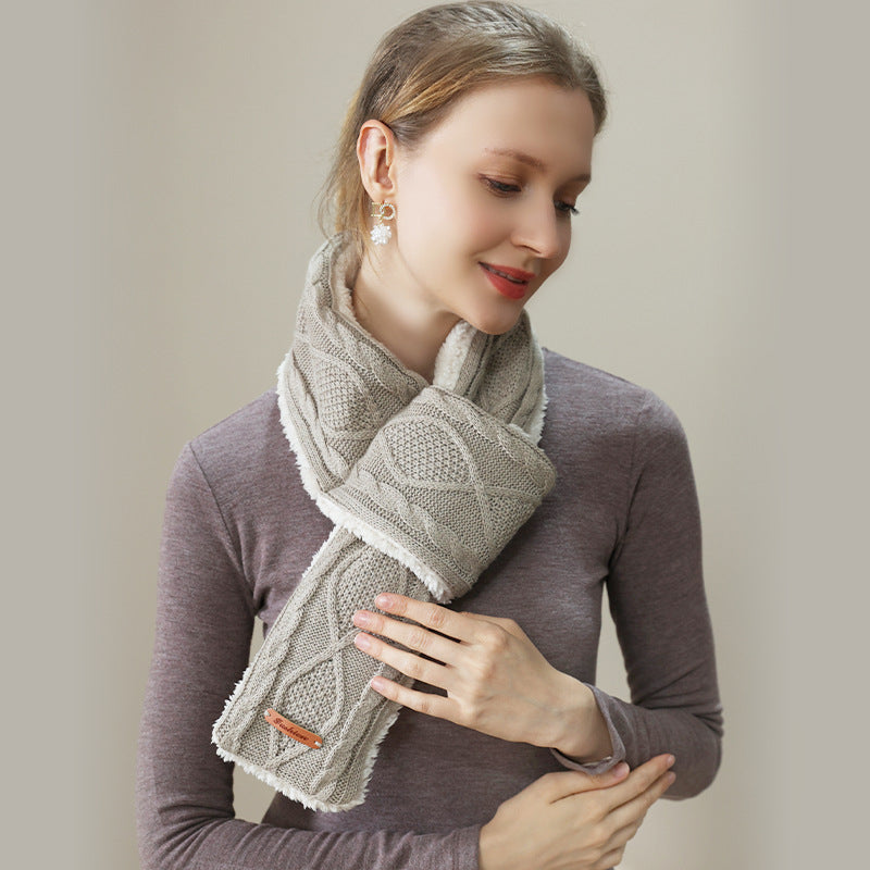 USB Electric Heating Scarf Knitted Jacquard