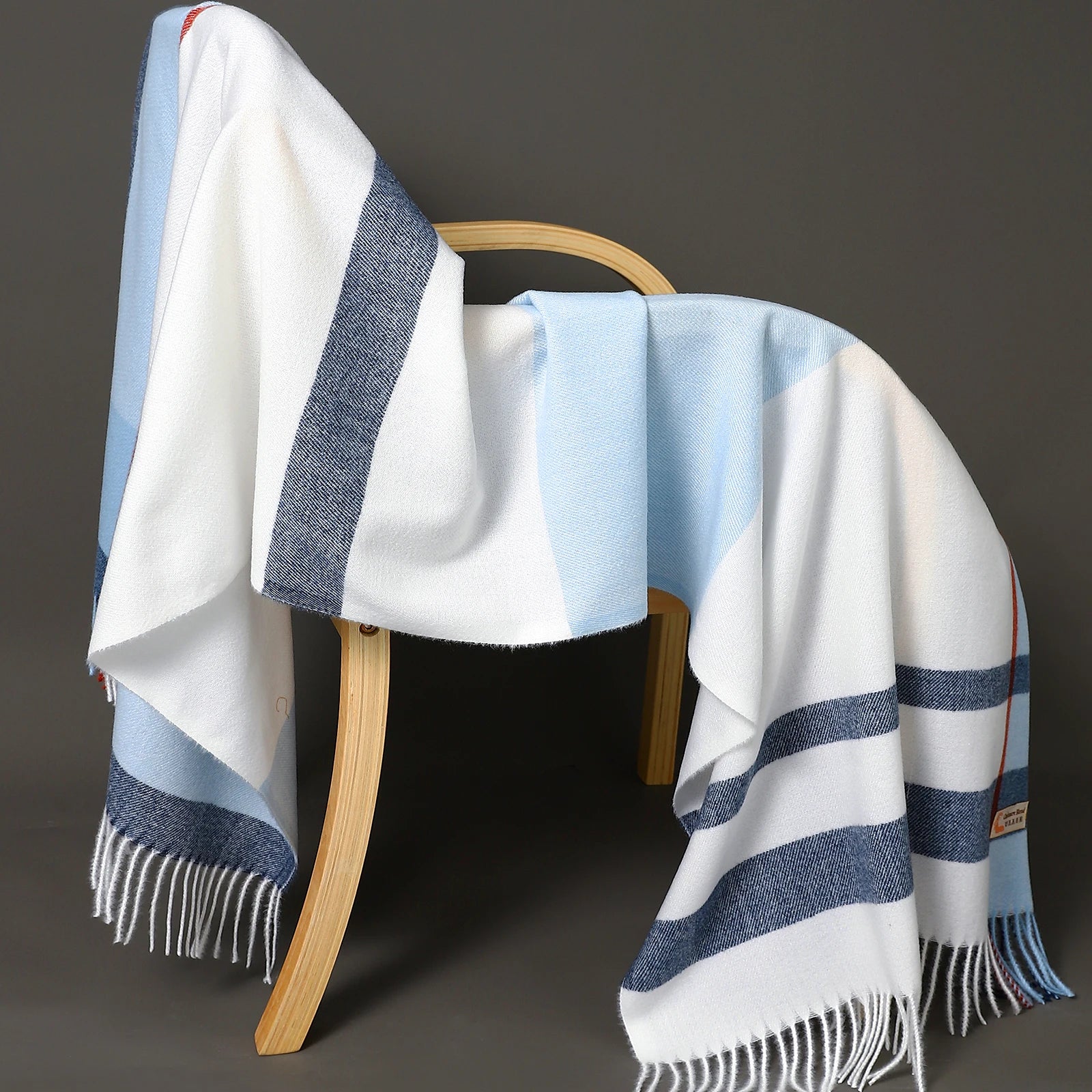 Luxury Brand Autumn Wrap Scarves Winter Warm Foulard Bandana Female Blanket Cashmere Plaid Scarf Men'S Thick Fringe Large Shawls