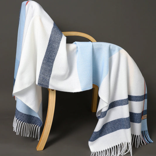 Luxury Brand Autumn Wrap Scarves Winter Warm Foulard Bandana Female Blanket Cashmere Plaid Scarf Men'S Thick Fringe Large Shawls