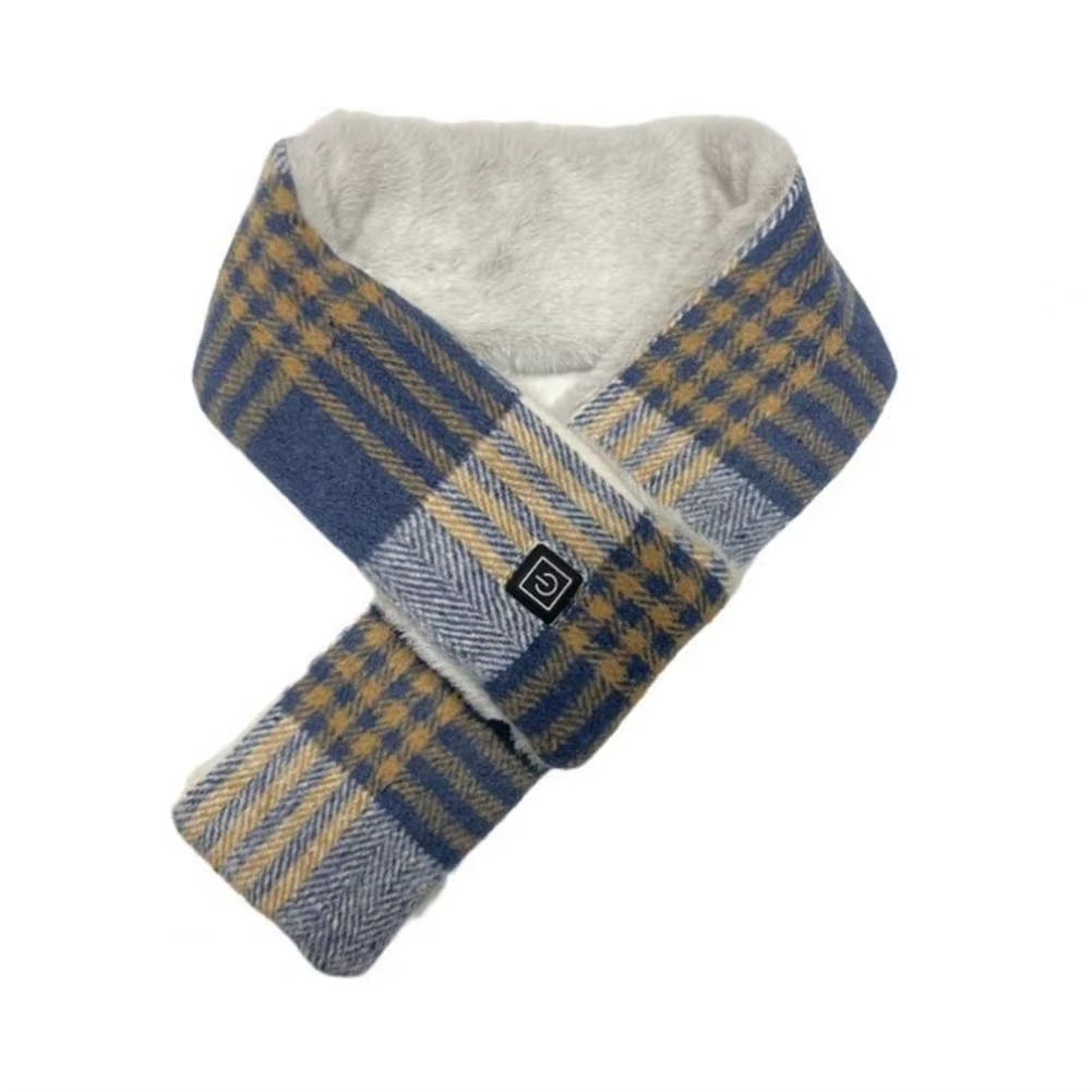 Winter Heated Scarf Men Women Rechargeable 3 Heat Settings Waterproof Neck Heating Pad Plaid Print Scarf Heated Wrap 따뜻한 목도리